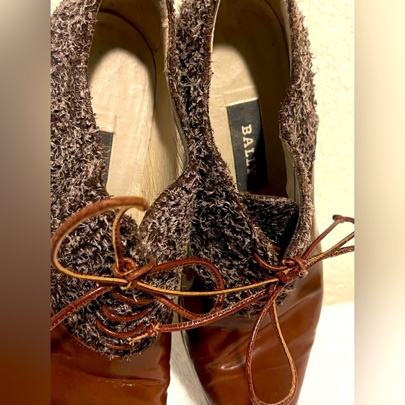 BALLY Italy Classic “GRACE” Leather Tie-Up Kitten Heel Shoes 6.5 M - Picture 5 of 10